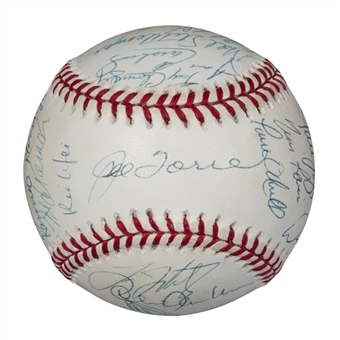 1998 New York Yankees Championship Team Signed Baseball With 26 Signatures Including Jeter, Rivera & Torre (PSA/DNA)